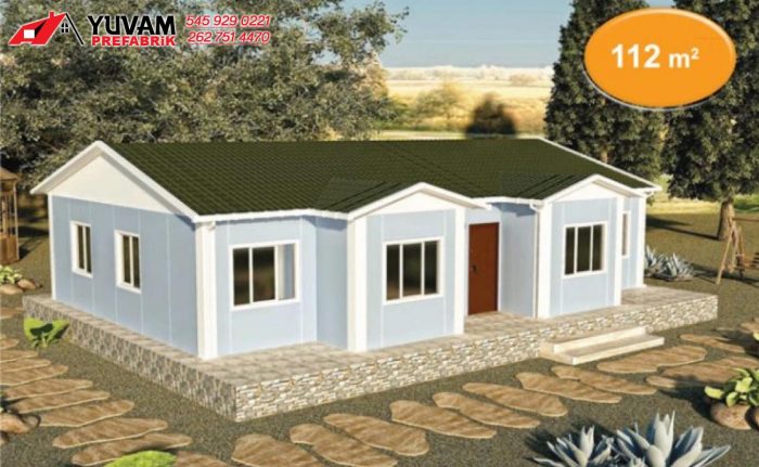 112m2 3+1 tek katlı prefabrik ev