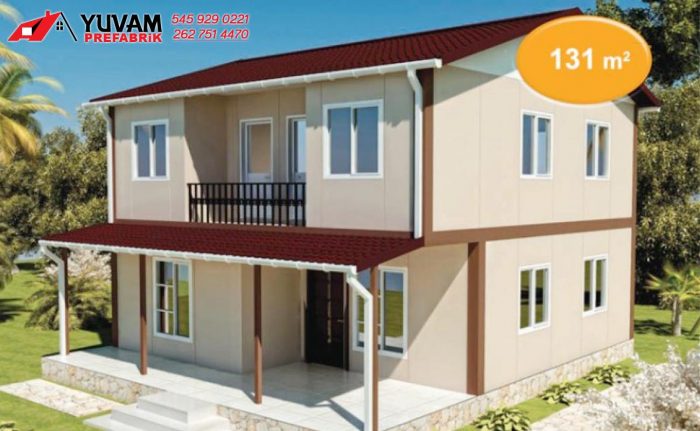 131m2 3+1 iki katlı prefabrik ev